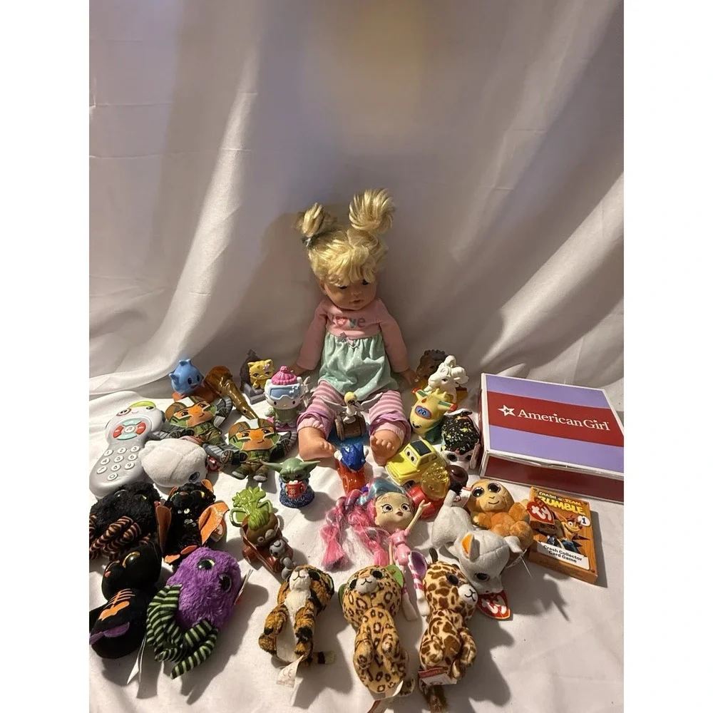 Lot of 30 Mixed Toys TY Beanie Boos Hello Kitty Grogu Plush Figures Doll More